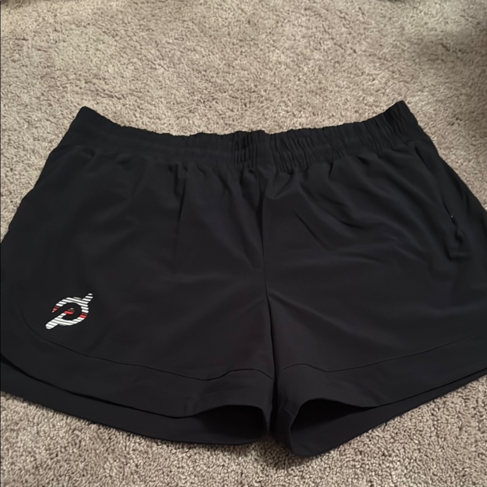 Peloton Black Athletic Shorts Lightweight Performance